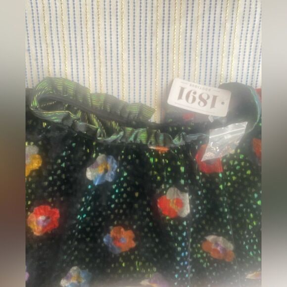 Anthropologie Eva Franco Mini Dress Womens Floral Velvet Multicolored Sz XL NWT - Picture 15 of 16